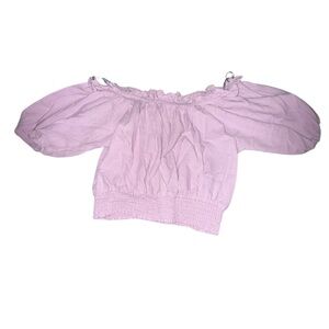 Kit + Sky Lavender Off-Shoulder Blouse Size Medium